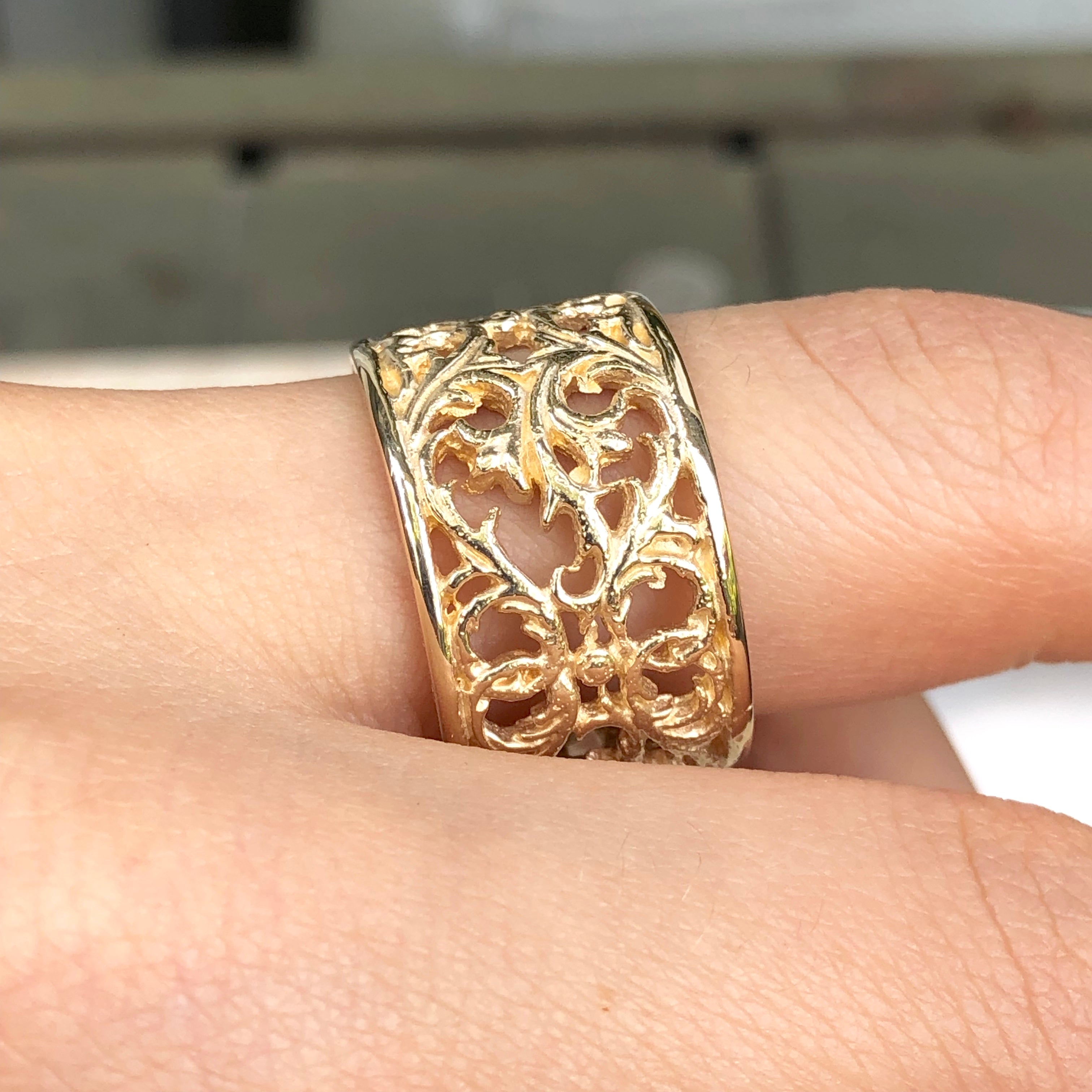 Gold Plated Broad Challa Silver Ring – MCJ Jewels